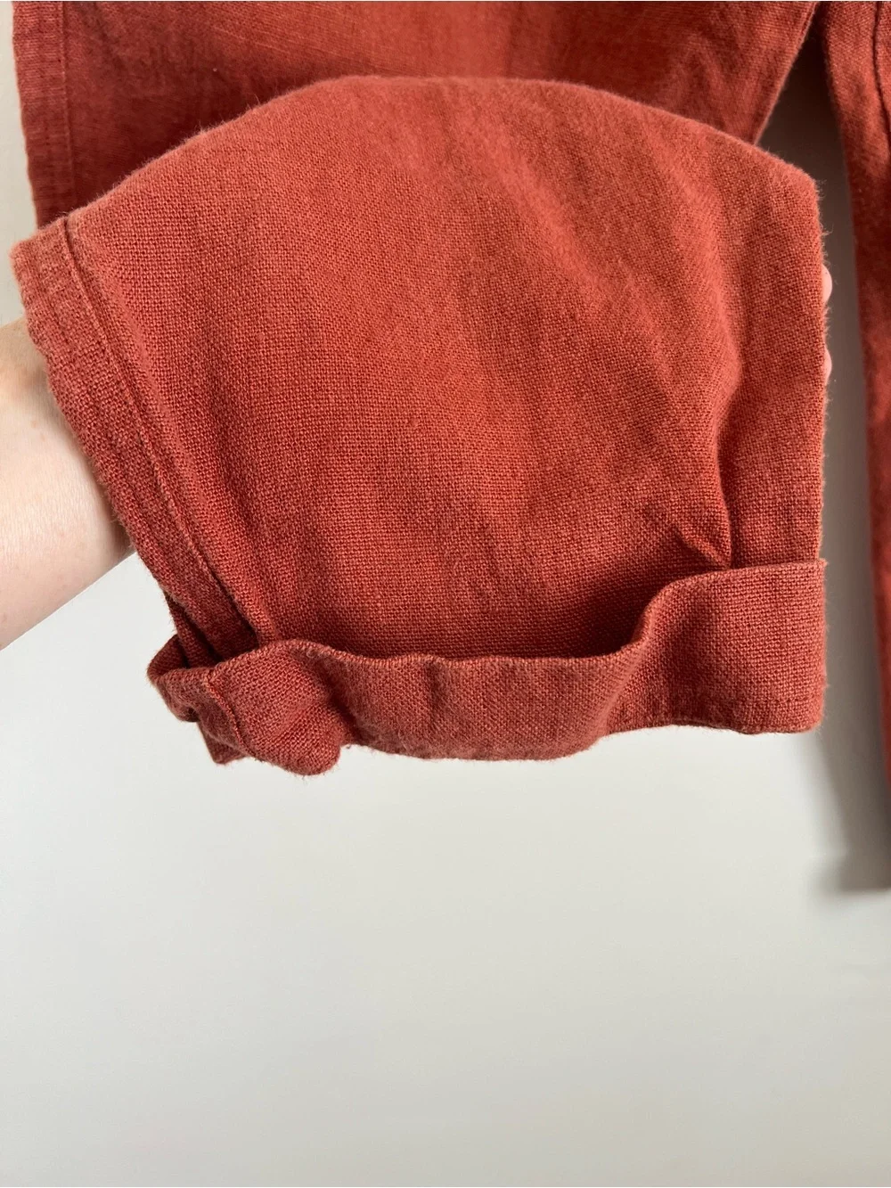 notPERFECTLINEN Everest 100% Linen Overalls Jumpsuit [size S] Rust Terracotta - Picture 4 of 7